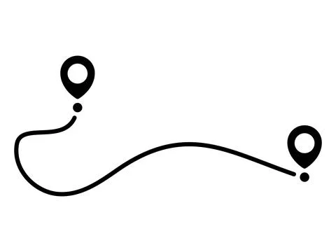 Pin map line. Navigation pointers. Illustrazione stock