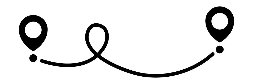 Pin map line. Navigation pointers. Stock Illustration