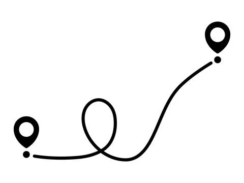 Pin map line. Navigation pointers. 스톡 일러스트