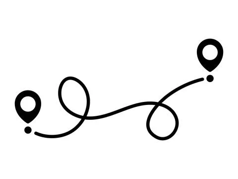 Pin map line. Navigation pointers. Illustrazione stock