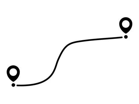 Pin map line. Navigation pointers. Illustrazione stock