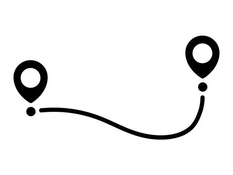 Pin map line. Navigation pointers. Stock Illustration