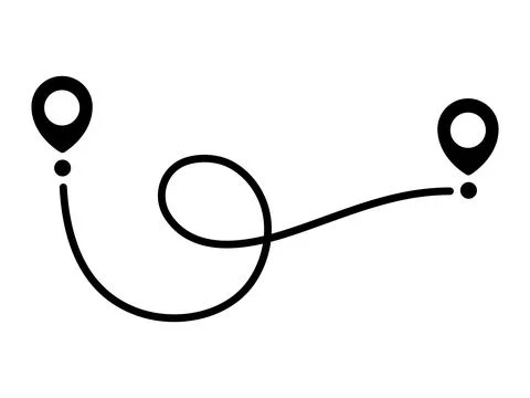 Pin map line. Navigation pointers. 스톡 일러스트