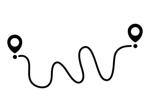 Pin map line. Navigation pointers. イラスト素材