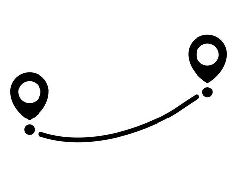 Pin map line. Navigation pointers. Illustrazione stock