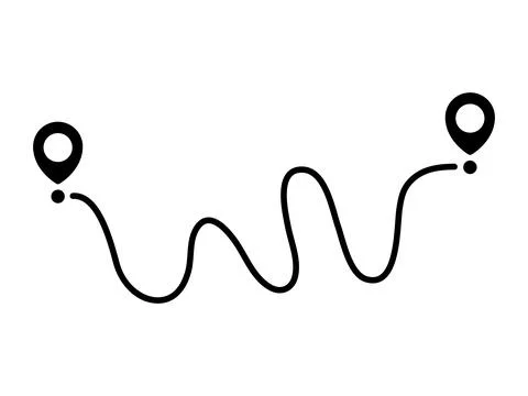 Pin map line. Navigation pointers. Illustrazione stock