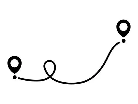 Pin map line. Navigation pointers. イラスト素材