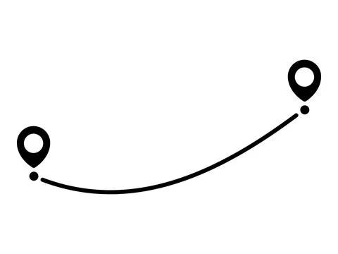 Pin map line. Navigation pointers. Stock Illustration