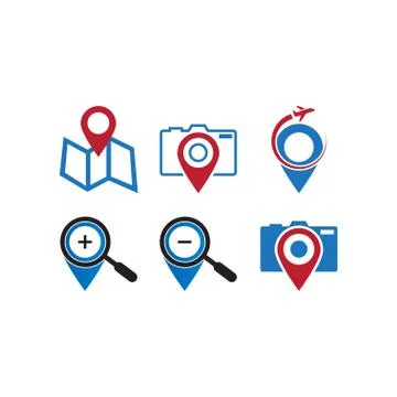 Pin map logo design template Stock Illustration