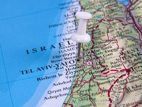 Pin in map Stock Photos