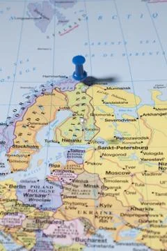 Pin on a map Stock Photos