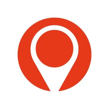 Pin map pointer location symbol red circle 库存插图