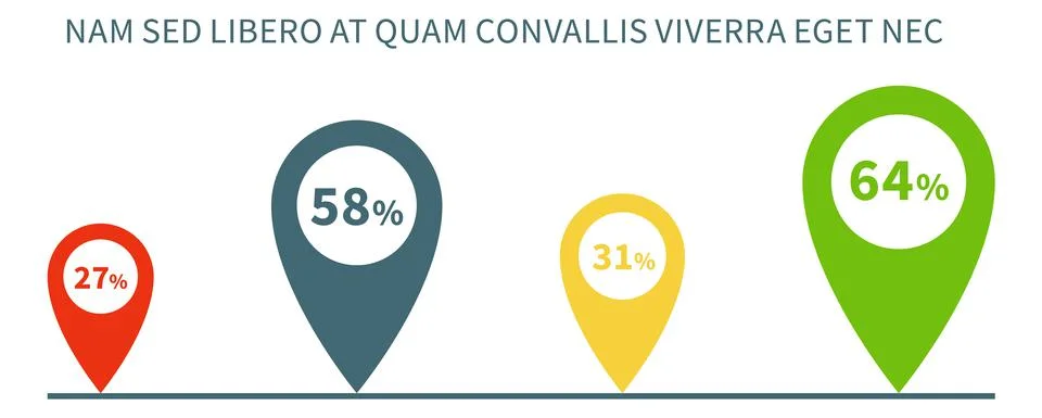 Pin map pointers. Infographics information elements. Different colors signs with Stock Illustration