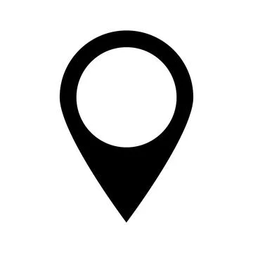 Pin for map sign icon on a isolated white background Stock Illustration