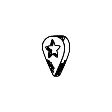 Pin map with star location icon vector doodle. Pointer marker shape for GPS 스톡 일러스트