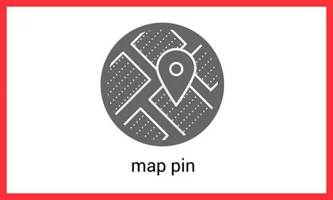 Pin map vector outline contour Pin map contour outline vector icon. Geo ta... Stock Photos