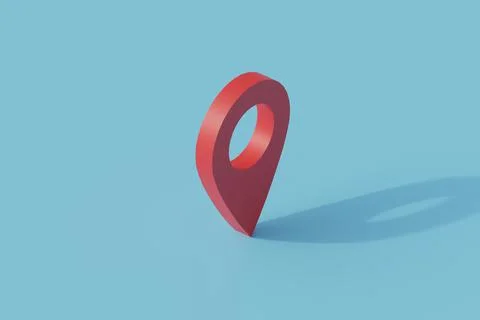 Pin marker location gps single isolated object. 3d render Stock Illustration