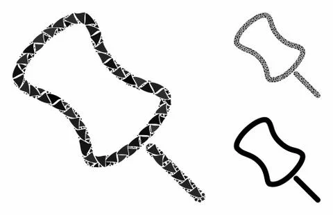 Pin Mosaic Icon of Bumpy Elements Stock Illustration