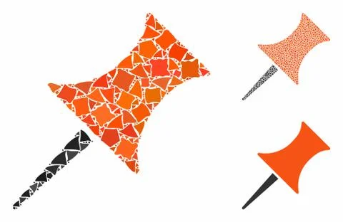 Pin Mosaic Icon of Bumpy Items Stock Illustration