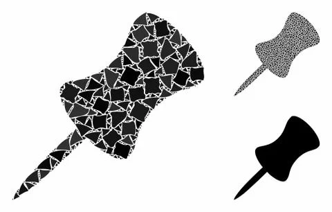 Pin Mosaic Icon of Unequal Pieces Stock Illustration