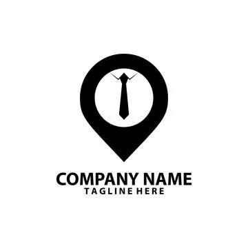 Pin office logo design vector Stock Illustration