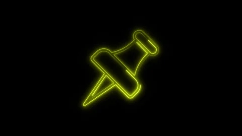 Pin Outline Icon in HD Video Neon Animation  Location and Navigation Symbol Stockbeeldmateriaal 304375103