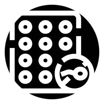 Pin pad key icon for secure access Stock-Illustration