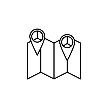 Pin on peace map icon. Element of peace icon for mobile concept and web apps Stock Illustration