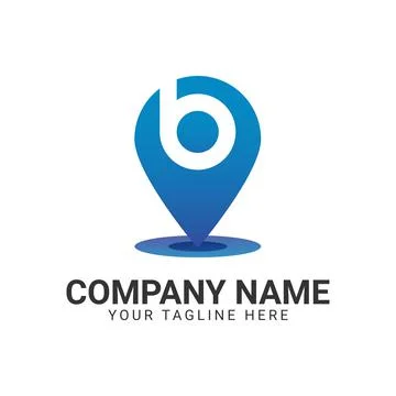 Pin Point Letter Initial B Logo Design Template Stock Illustration