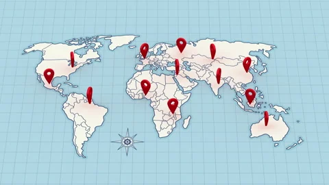 Pin Point Location Map Stock Footage 147448738
