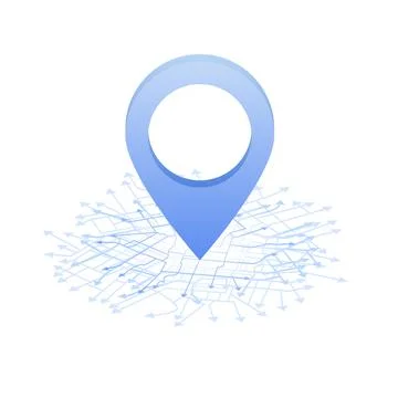 Pin point, location marker. Map pointer, place mark, indicator. Stock Illustration