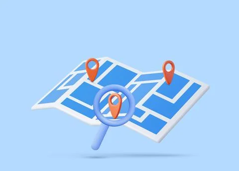 Pin pointer and Map location search GPS Illustrazione stock