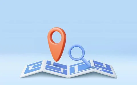 Pin pointer and Map location search GPS Illustrazione stock
