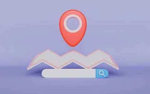 Pin pointer and map location search GPS, Travel navigation or search bar Stock Illustration