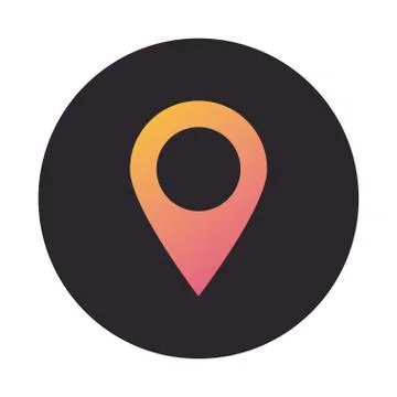 Pin pointer location block style icon Illustrazione stock