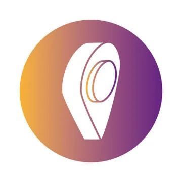 Pin pointer location block style icon Stock Illustration