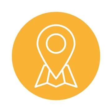Pin pointer location block style icon Stock Illustration