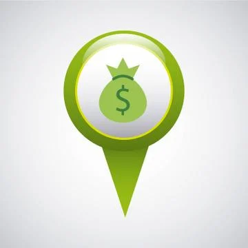 Pin pointer location with business icon Stock Illustration