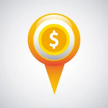 Pin pointer location with business icon Stock Illustration