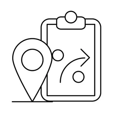 Pin pointer location with checklist Stock Illustration