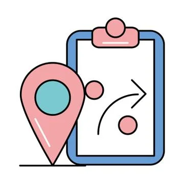 Pin pointer location with checklist Stock Illustration