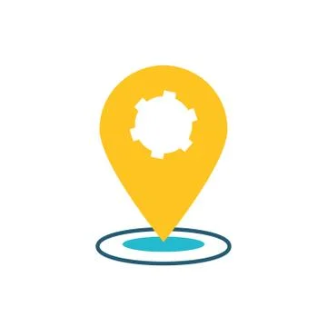 Pin pointer location isolated icon Stock Illustration