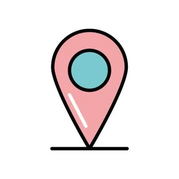 Pin pointer location isolated icon Stock Illustration