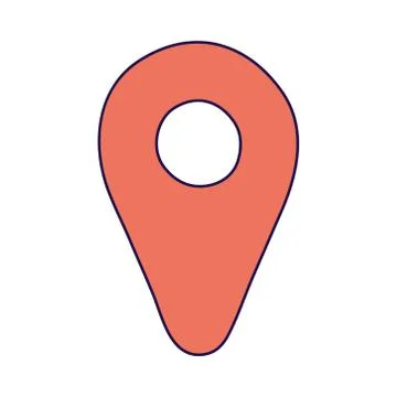 Pin pointer location isolated icon Stock Illustration