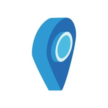 Pin pointer location isometric style icon Stock Illustration