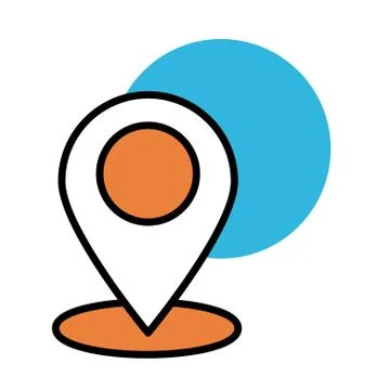 Pin pointer location line and fill style icon Stock Illustration
