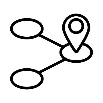 Pin pointer location line style icon Stock Illustration