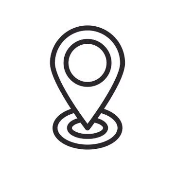 Pin pointer location line style icon Stock Illustration