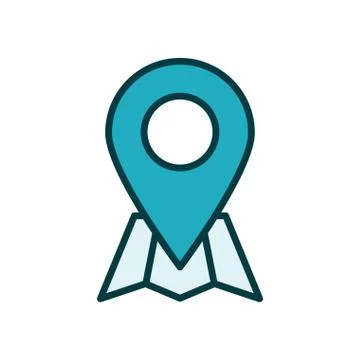 Pin pointer location line style icon Stock Illustration