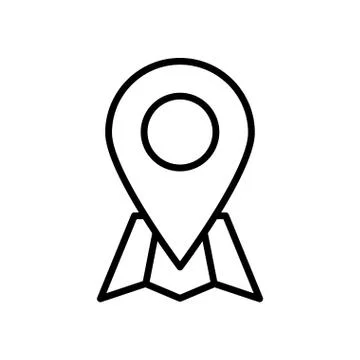 Pin pointer location line style icon Stock Illustration
